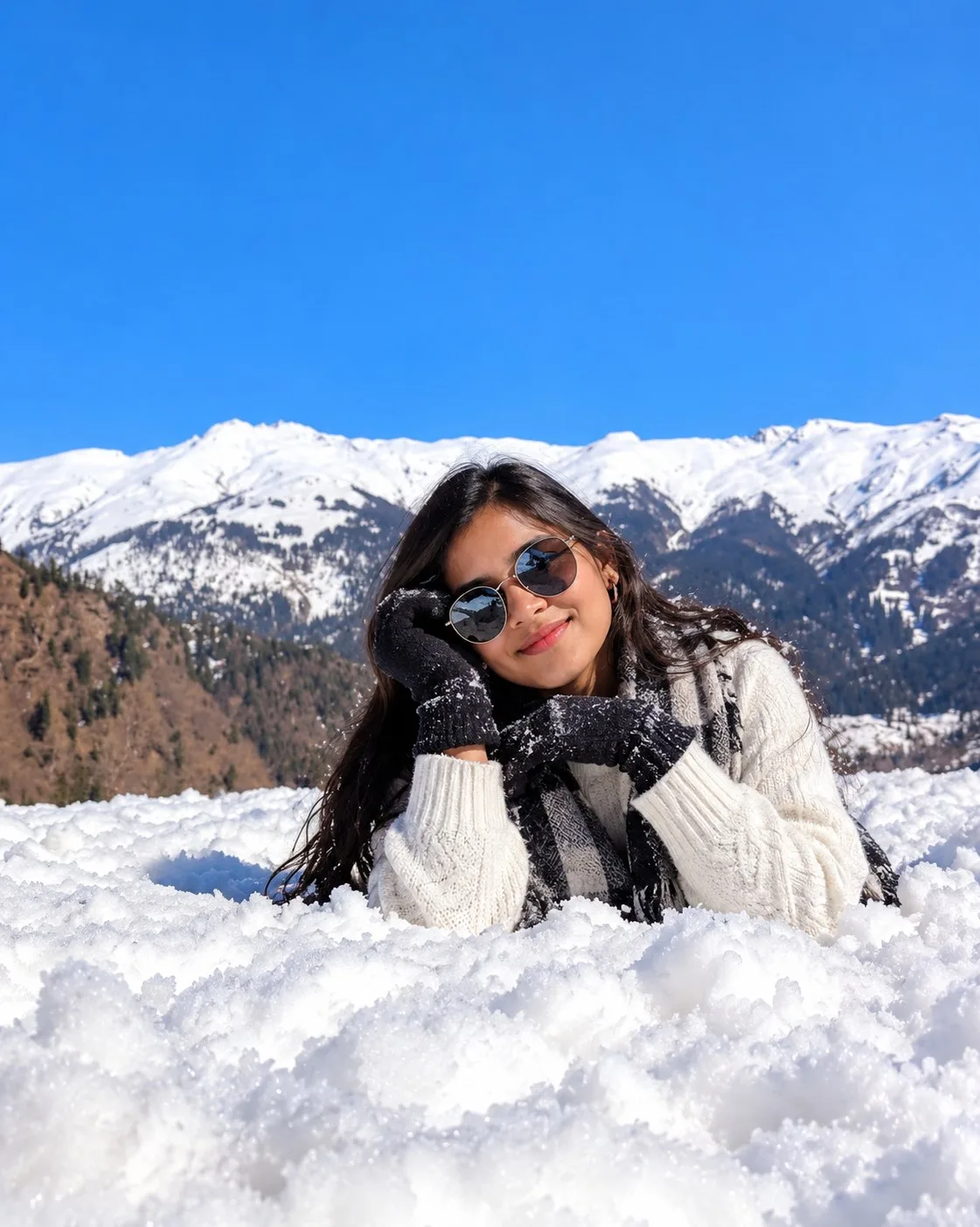 Manali Snow Girl Winter Photo